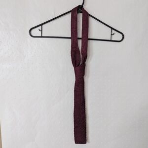 Suitsupply silk knit burgundy square-bottom tie